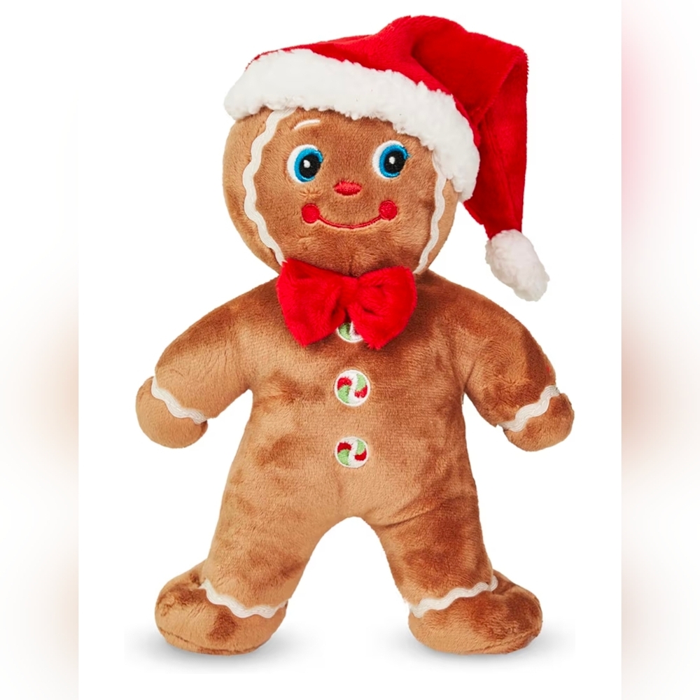 BNWT Bearington Gingerbread Plush with Santa Hat and Bow